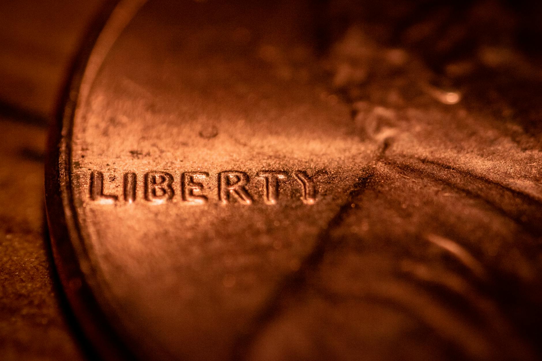 liberty title with depicted profile of man on coin