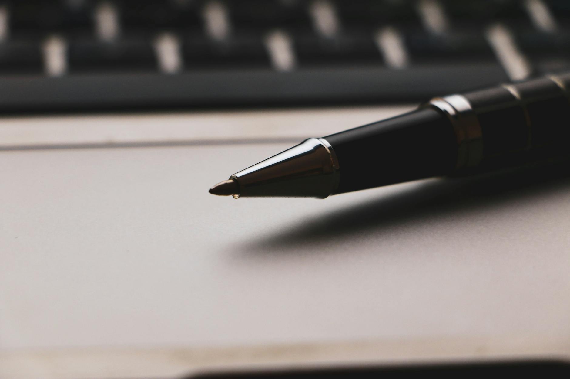 close up of pen