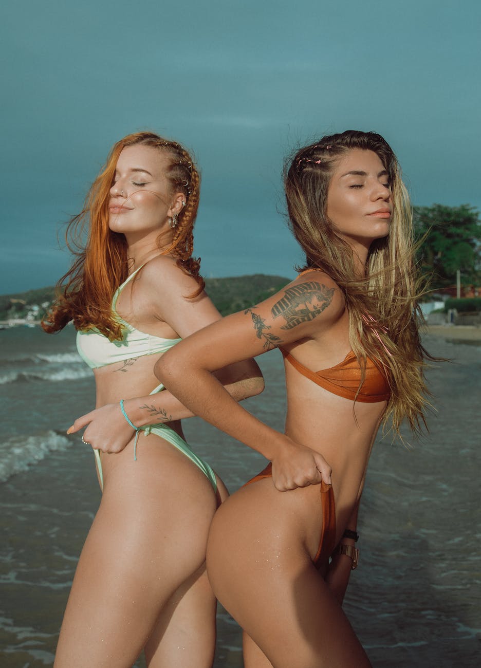 two women wearing swimsuits